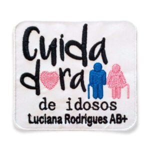 Patch Bordado Termocolante Cuidadora com Nome