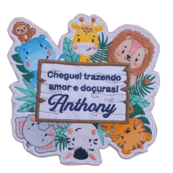 Patch Bordado Termocolante Safari Com Nome